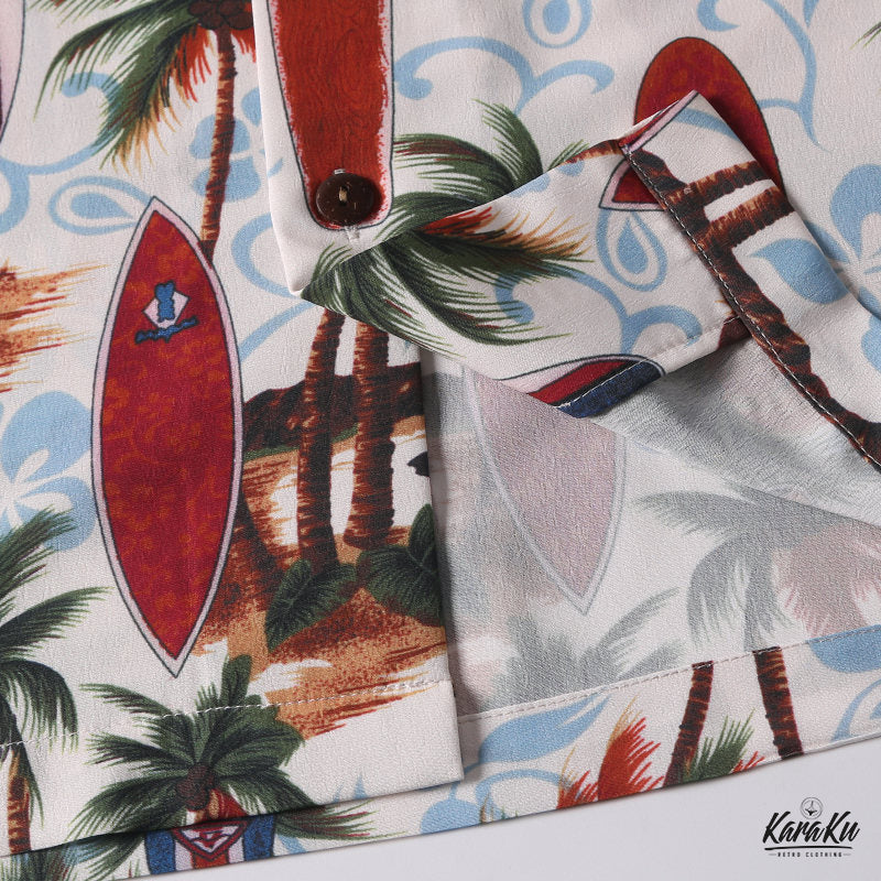 HAWAII ALOHA 「サーフボード&ヤシの木」アロハシャツ - Image 8