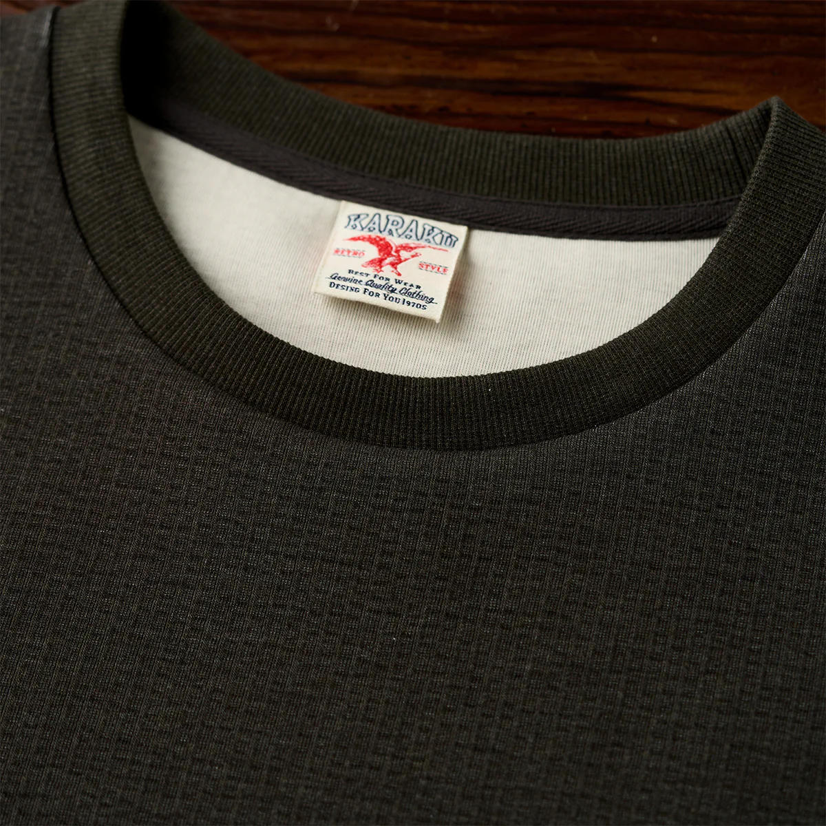 「STAY TRUE」刺繍ワッペン　ジャガードワッフルエアーレイヤーTee - Image 6