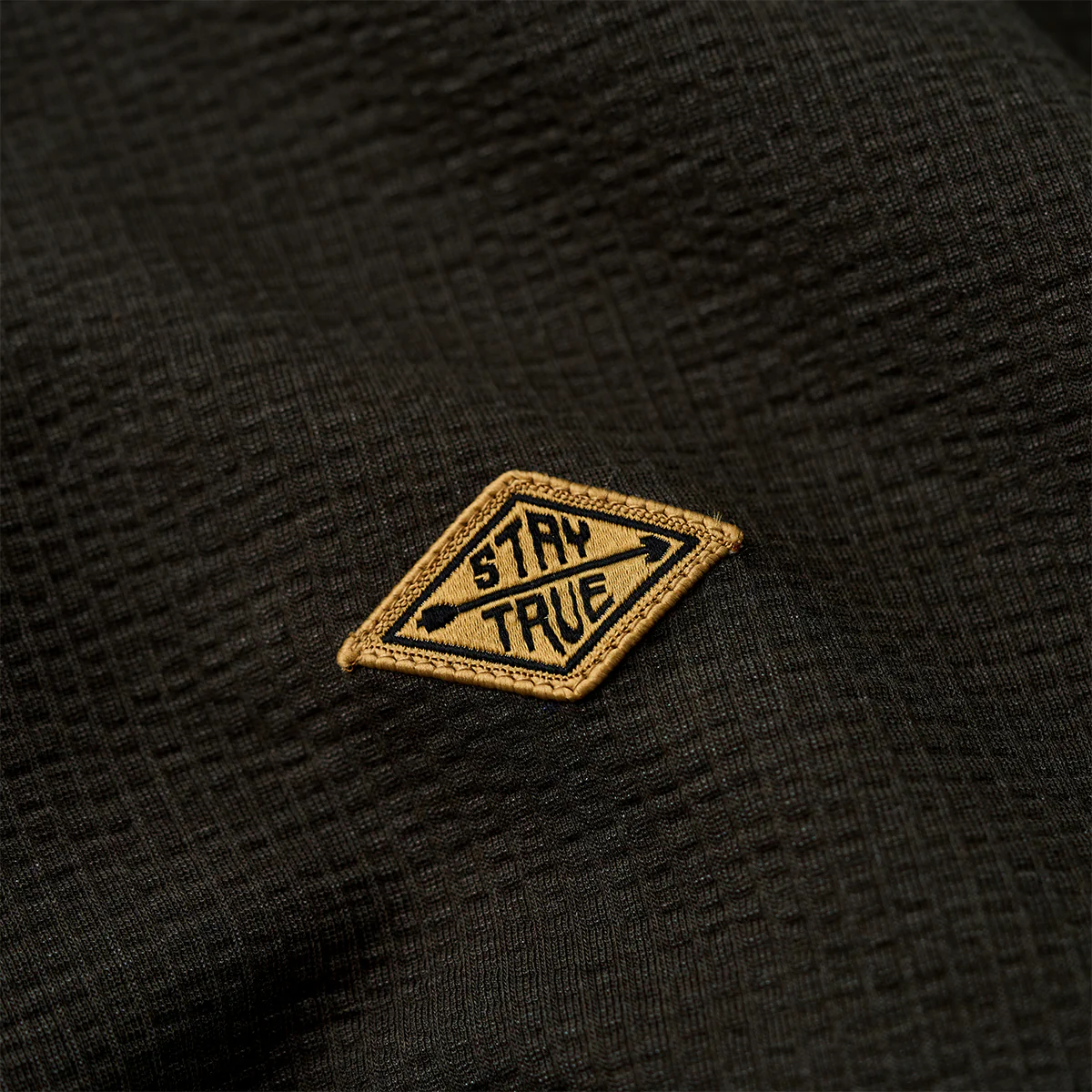 「STAY TRUE」刺繍ワッペン　ジャガードワッフルエアーレイヤーTee - Image 8