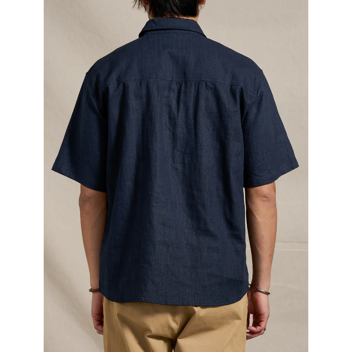 NAVY　ハーフボタンコットンリネンポロシャツ - Image 9