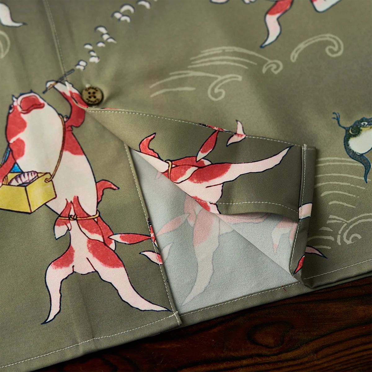 歌川国芳「金魚づくし」浮世絵風プリント入りアロハシャツ - Image 14