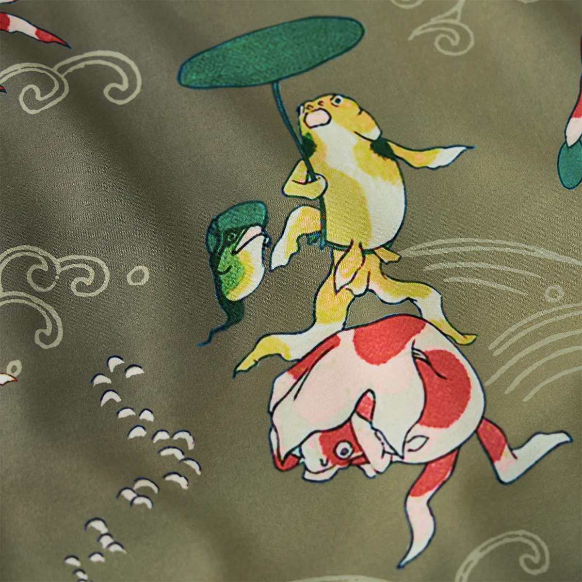 歌川国芳「金魚づくし」浮世絵風プリント入りアロハシャツ - Image 7