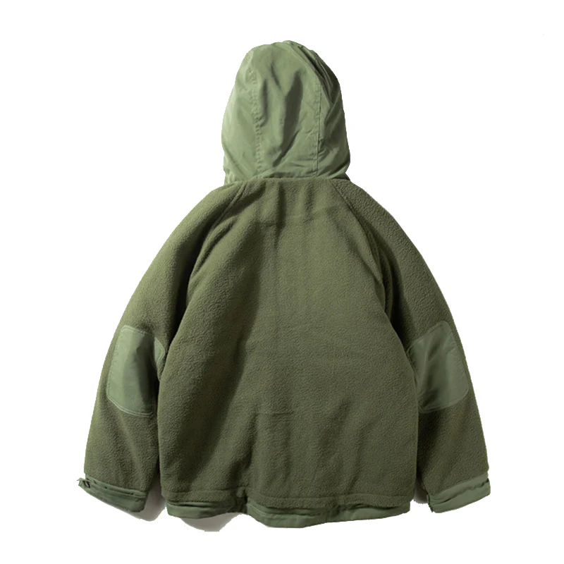 肘パッチ 異素材コンビ中綿フリースジャケット - Image 4