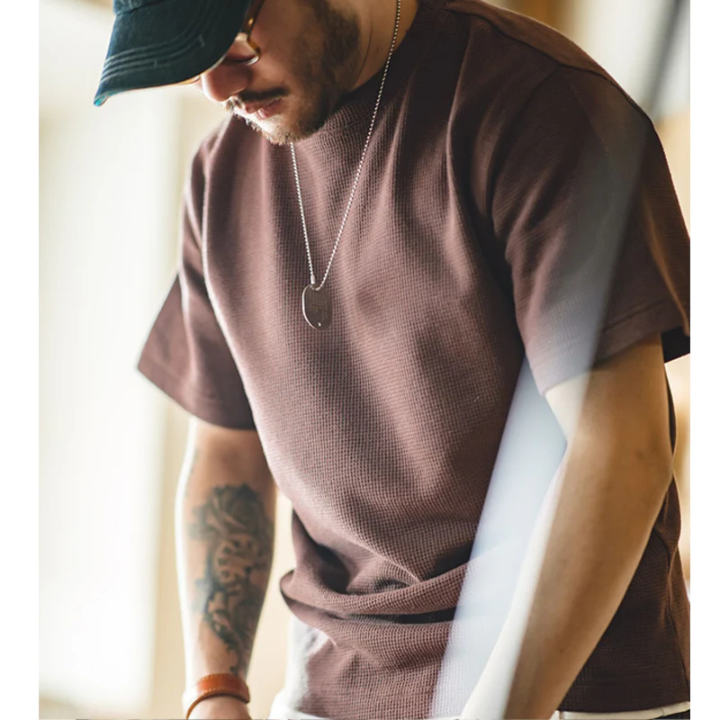ドレープ感　ワッフル生地ニットTシャツ - Image 4