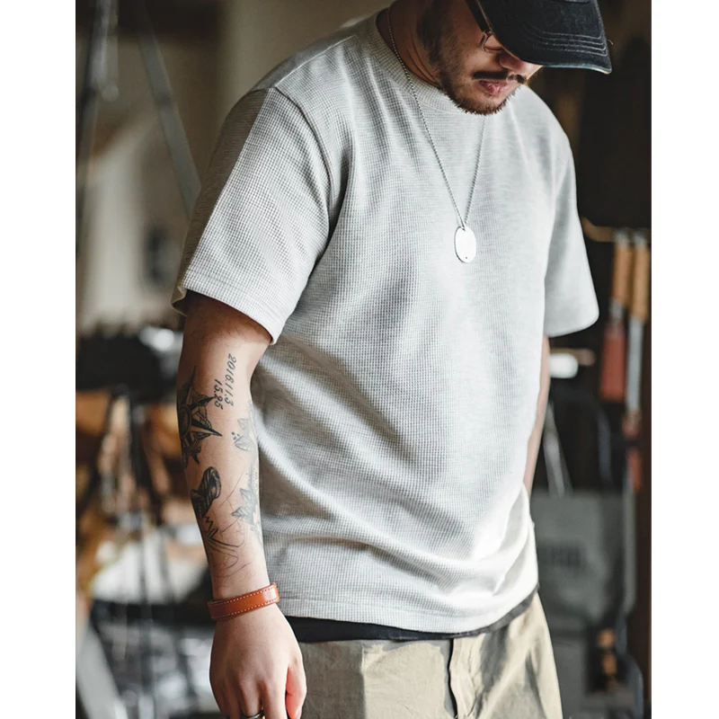 ドレープ感　ワッフル生地ニットTシャツ - Image 7