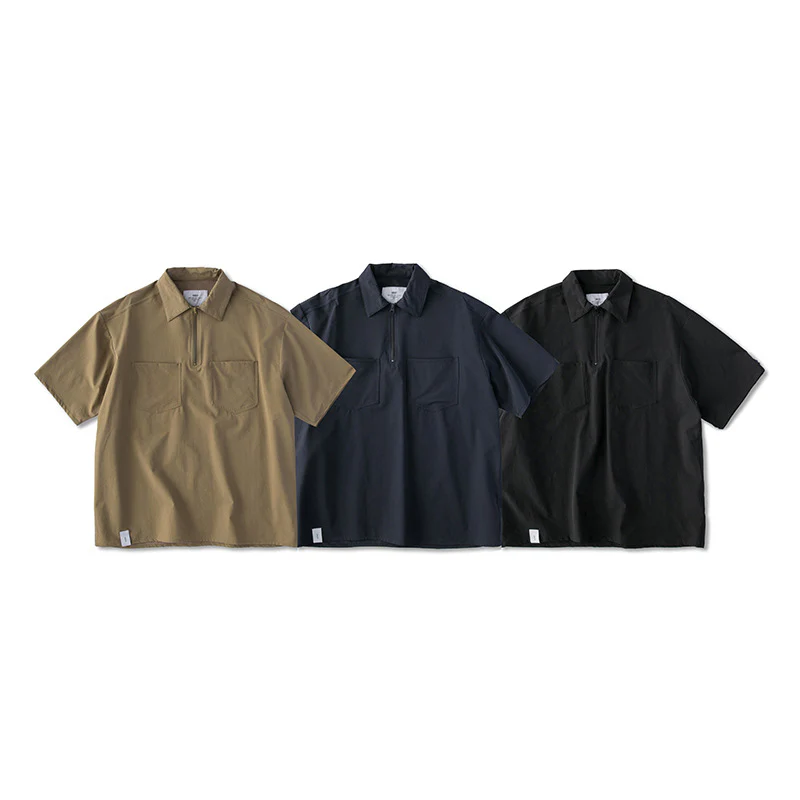 ハーフジップ 半袖ワークシャツ - Image 4