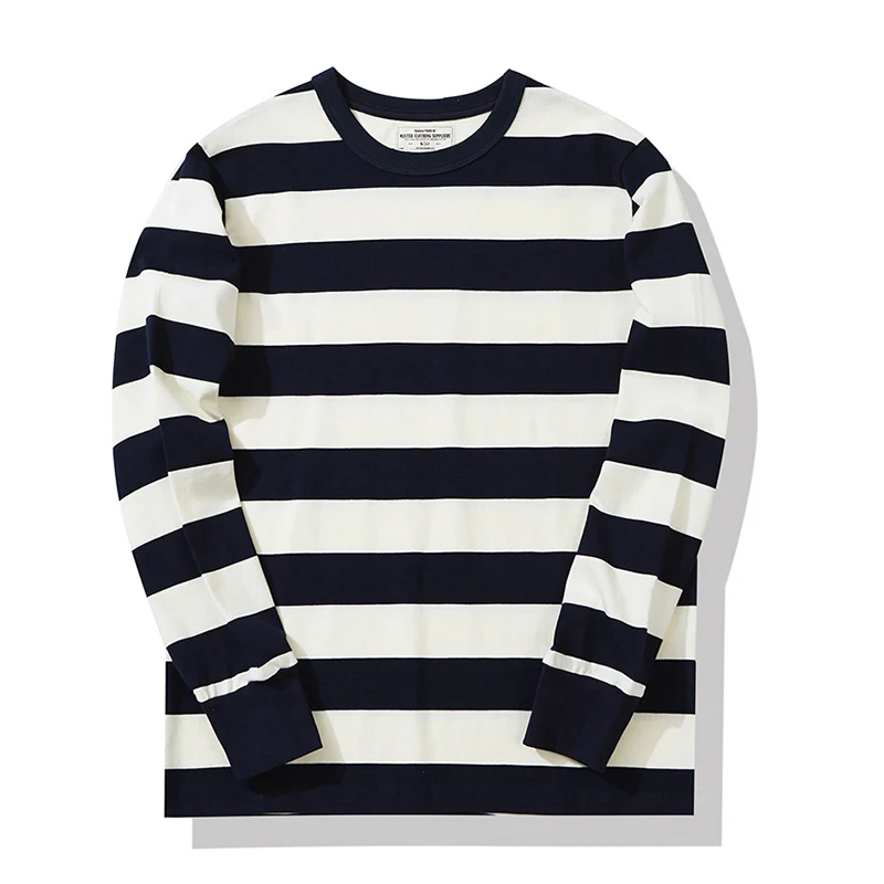 Biker Style  ヘビーウェイトボーダー柄Ｔシャツ  長袖 - Image 4
