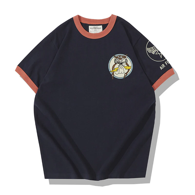 U.S. AIR FORCEプリント ミリタリー半袖Tシャツ - Image 3