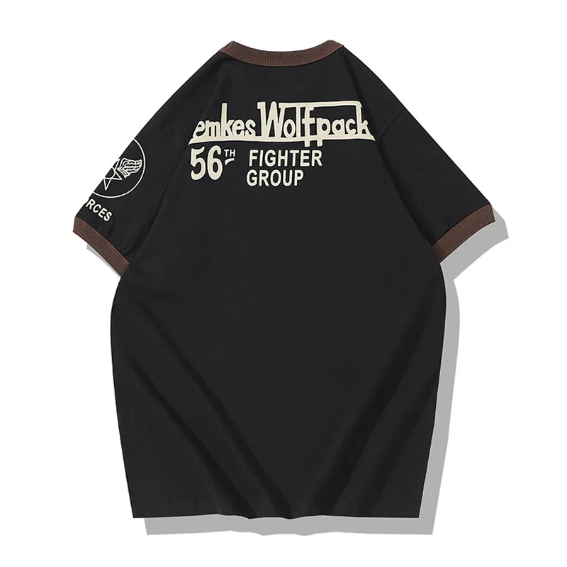 U.S. AIR FORCEプリント ミリタリー半袖Tシャツ - Image 6