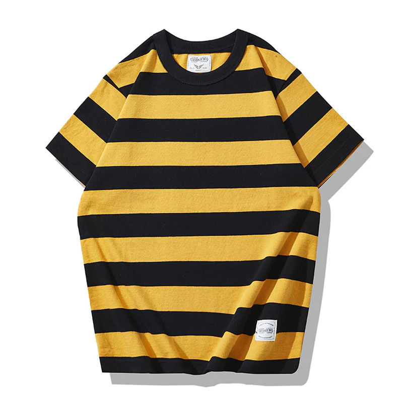 Biker Style ヘビーウェイトボーダー柄 Tee - Image 4