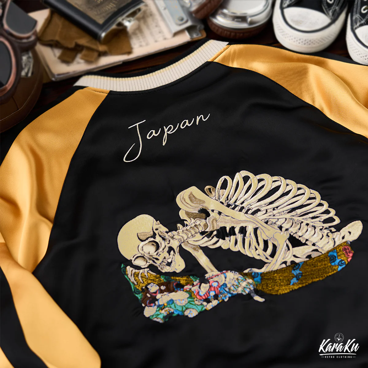 【プレミアムバージョン】横須賀「善知安方忠義伝柄」浮世絵刺繡入りスカジャン - Image 4